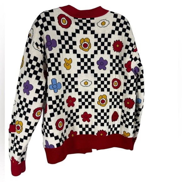Kina and Tam bright sweater cardigan medium pop art - Picture 3 of 6